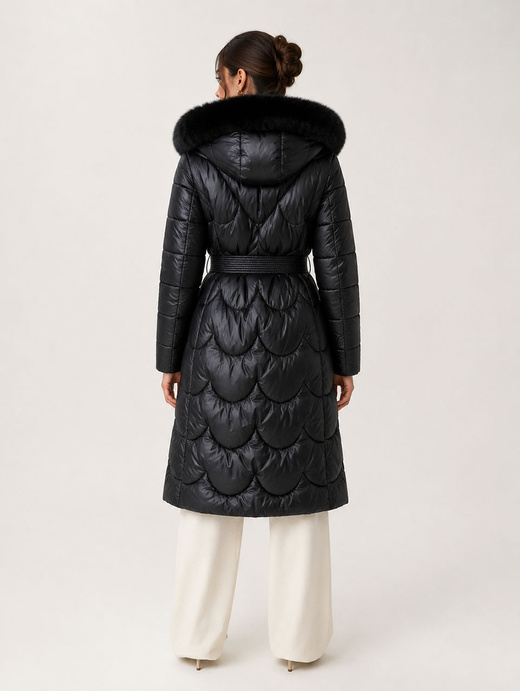 LONG JACKET WITH HOOD BLACK (PM7231)