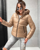 Klasyczna puchowa kurtka zimowa camel