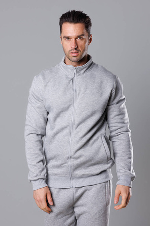 Męska bluza ze stójką w kolorze jasnoszarym