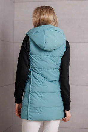 Kamizelka turkusowa z kapturem