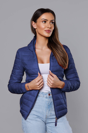 Lekka niebieska kurtka z kapturem