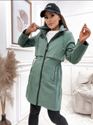 Szarozielona kurtka damska z odpinanym kapturem