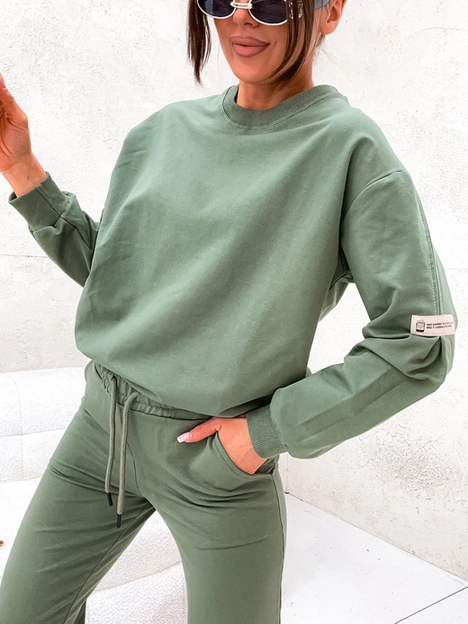 Dres damski z zaszewkami khaki