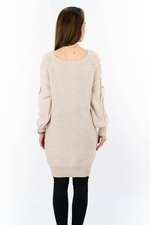 LACE-UP SHOULDER JUMPER BEIGE (113ART)