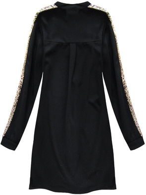 SHIRT DRESS WITH SIDE STRIPES BLACK (146ART)