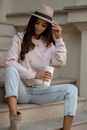 Pomarańczowa damska bluza w kropki