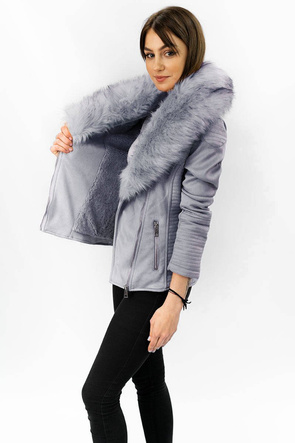 WILDLEDER BIKERJACKE MIT FELL BESENHEIDE (6501)