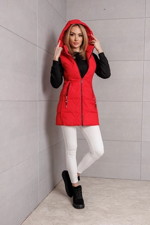 Kamizelka czerwona z kapturem