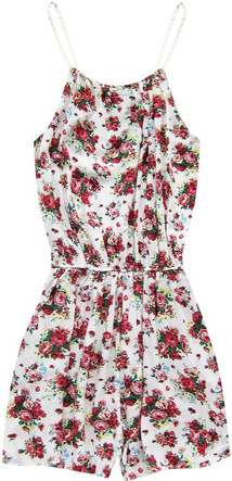 SHORT FLORAL PATTERNED JUMPSUIT WHITE  (9938)
