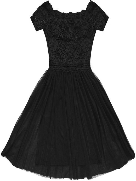 TÜLLKLEID MIT SPITZE SCHWARZ (ART4)