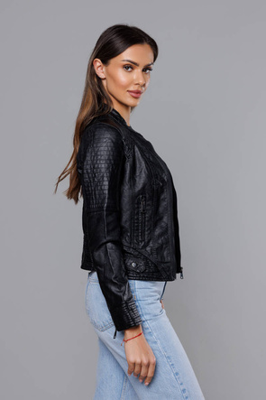 Czarna ramoneska ze stójką