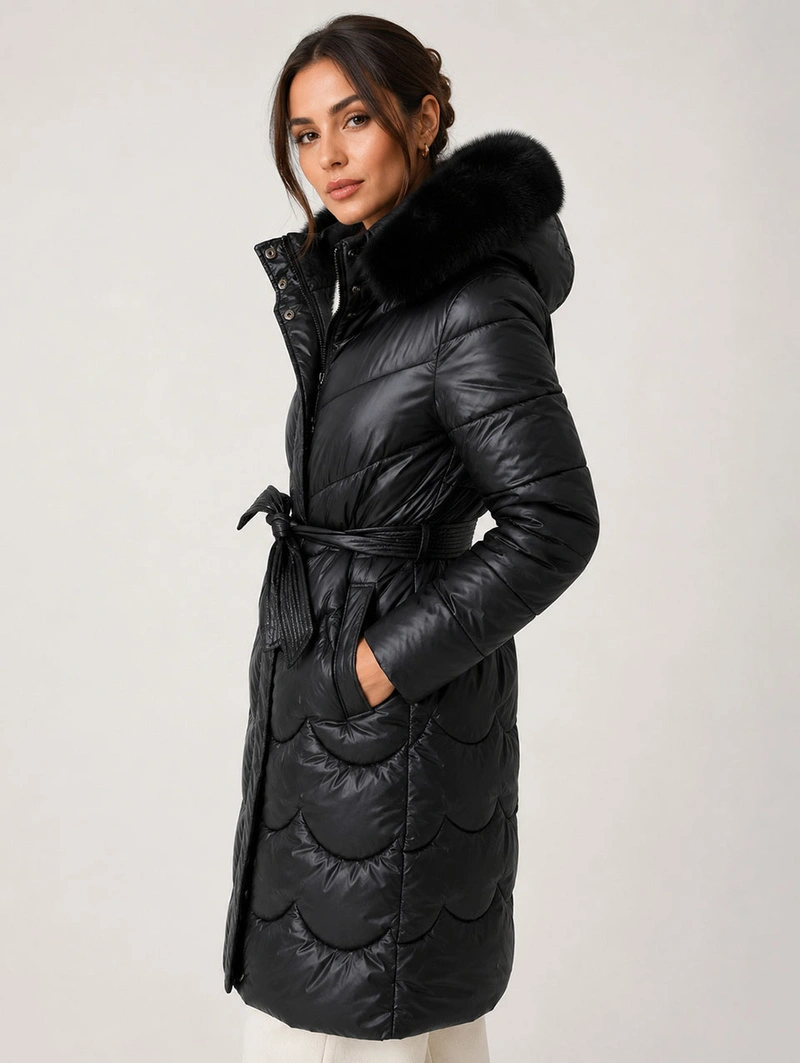 LONG JACKET WITH HOOD BLACK (PM7231)