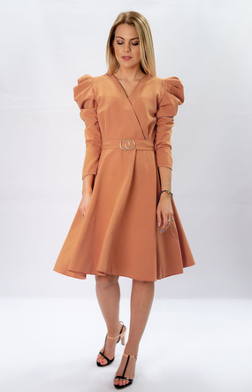 ORANGE ELEGANT TIE DRESS (565ART)