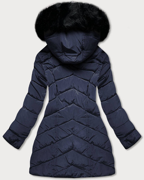 QUILTED HOODED JACKET NAVY BLUE (W732)
