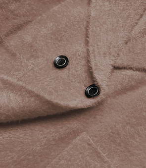 Kurtka alpaka na guziki ciemny beż