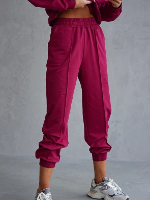 Bordowy bawełniany dres damski