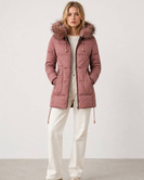 QUILTED HOODED JACKET VINTAGE PINK (7690)