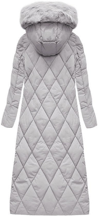 LONG WINTER HOODED JACKET GREY (7688BIG)