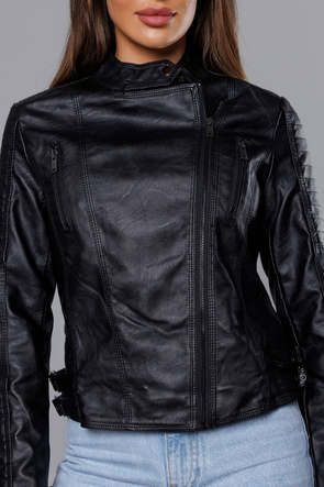 Czarna ramoneska ze stójką