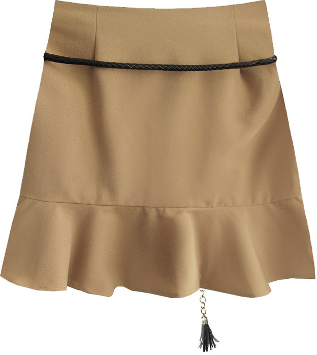 KURZ ROCK MIT RÜSCHE BEIGE (6158/1)