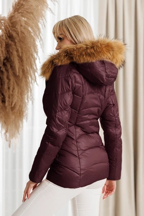 Przejściowa kurtka z kapturem bordowa