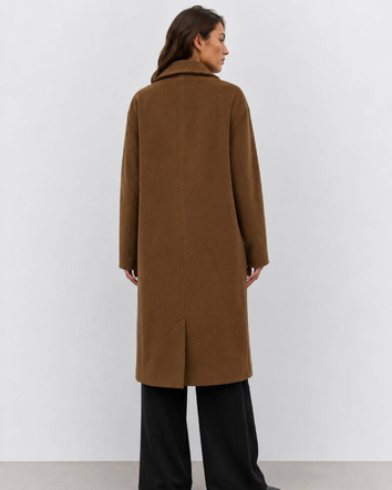 Płaszcz damski oversize do kolan camel