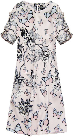 EINFACHES KLEID MIT SCHLEIFEN PUDER ROSA (87/3ART)