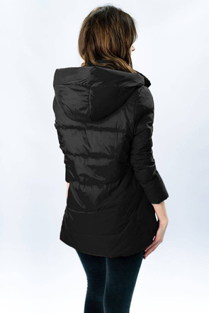 DAMSKA KURTKA ASYMETRYCZNA CZARNA (905)