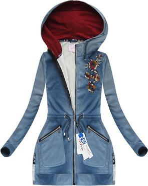 EMBROIDERED HOODIE BLUE 1 (J61BS)