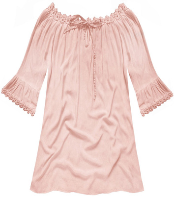 GUIPURE LACE DETAIL TOP POWDER PINK (ART2)
