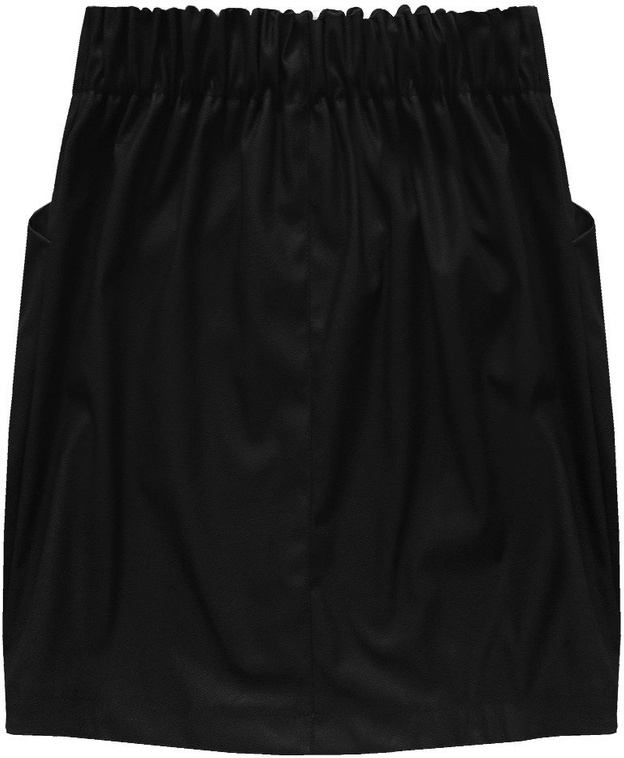 ECO LEATHER SKIRT WITH POCKETS BLACK (131ART)