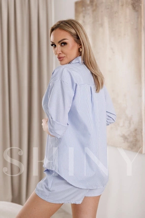 Komplet koszula i spodenki niebieski