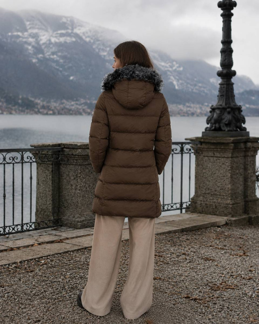 LONG QUILTED JACKET BROWN (7701)