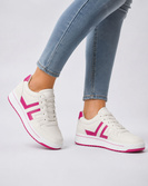 Sportowe buty damskie ecru-róż (ad-587)