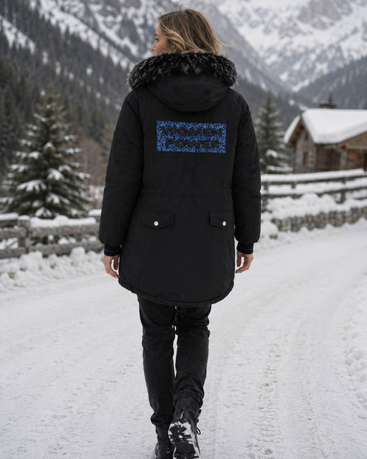 LONGER JACKET WITH HOOD BLACK (M8-757)