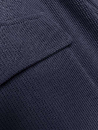 Granatowy komplet dresowy damski – bluza ze stójką (wafel) + spodnie z kieszeniami