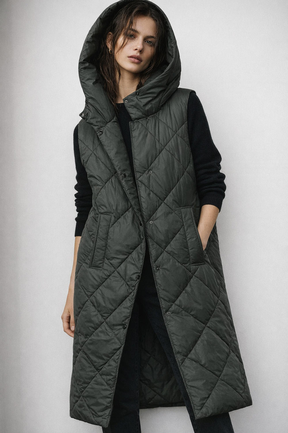 Army długa kamizelka oversize
