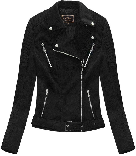 SUEDE MOTORCYCLE JACKET BLACK (6008)