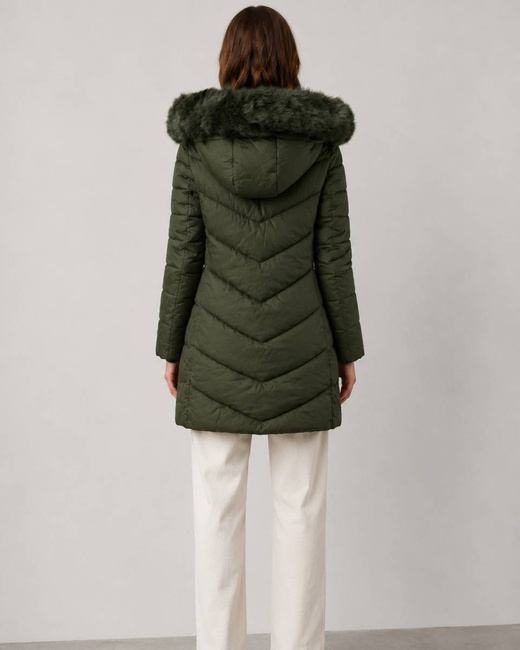 LANGE STEPPJACKE KHAKI (7689)