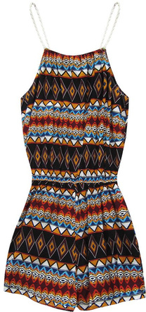 SHORT PATTERNED JUMPSUIT BLACK (9936)