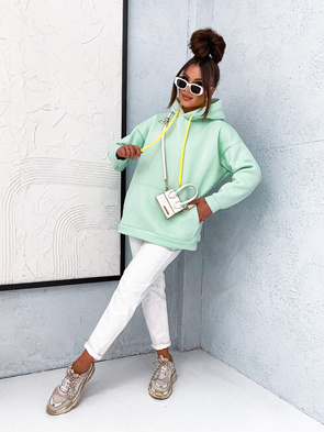 Miętowa ciepła bluza damska oversize