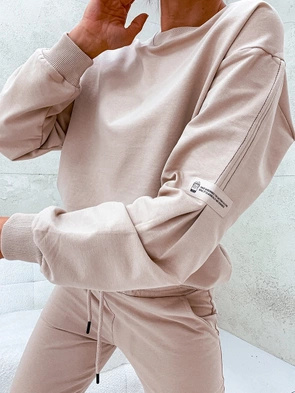 Dres damski z zaszewkami beżowy