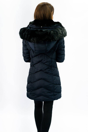 STEPPJACKE MIT KAPUZE MARINEBLAU (W732)