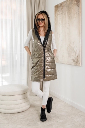 Złota kamizelka z asymetrycznym zamkiem