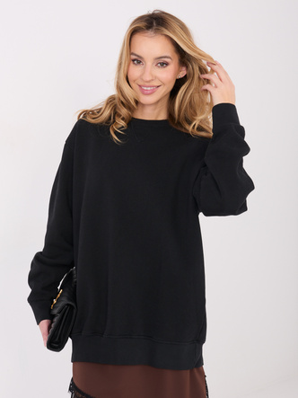 Ocieplana długa bluza basic czarna