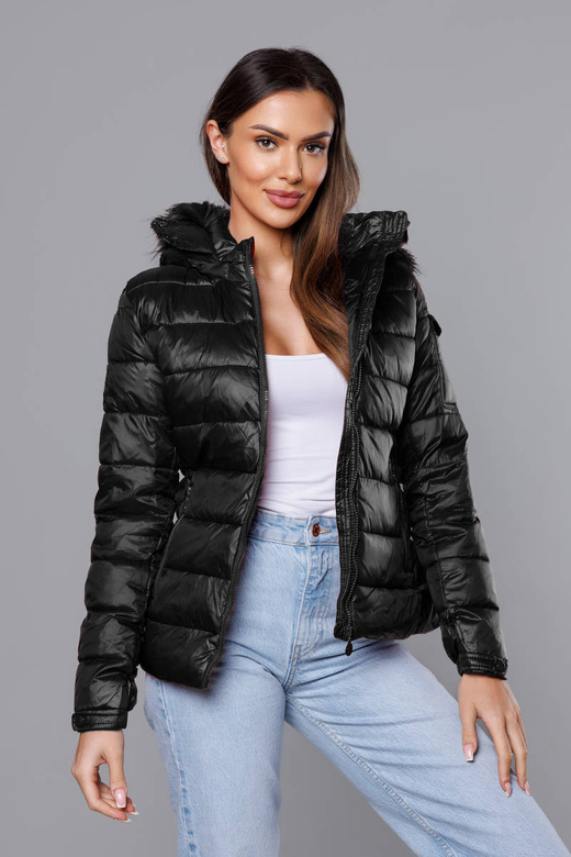 Kurtka czarna z odpinanym kapturem