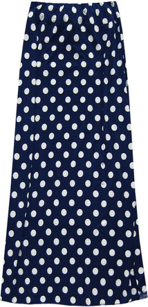 SPÓDNICA MAXI W GROCHY GRANATOWA (100ART)