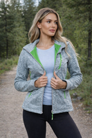 Szaro-limonkowa  kurtka sportowa typu softshell