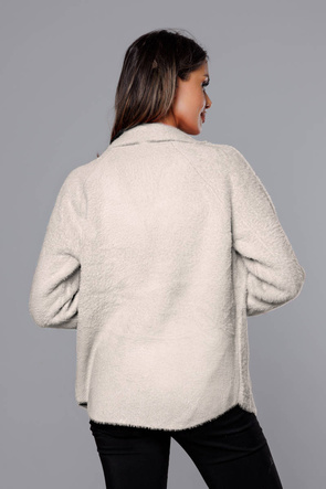 Kurtka alpaka na guziki ecru