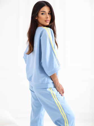 Niebieski komplet sportowy z bluzą oversize
